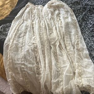 Free People Gauze Crochet Cotton Maxi Skirt